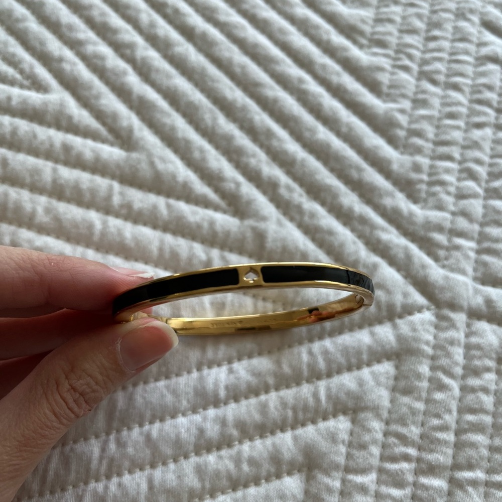 kate spade black and gold logo bracelet